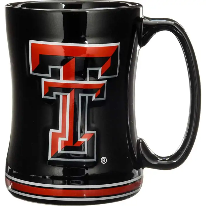 Mug en relief noir Texas Tech de 14 oz