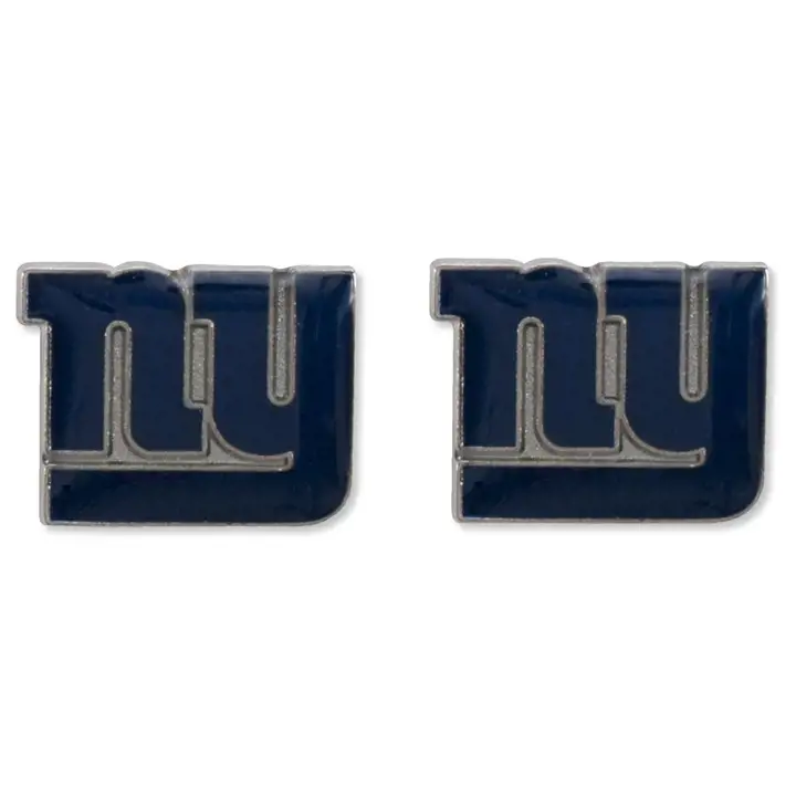 Boucles d'oreilles pendantes logo des Giants de New York Aminco argent/bleu marine