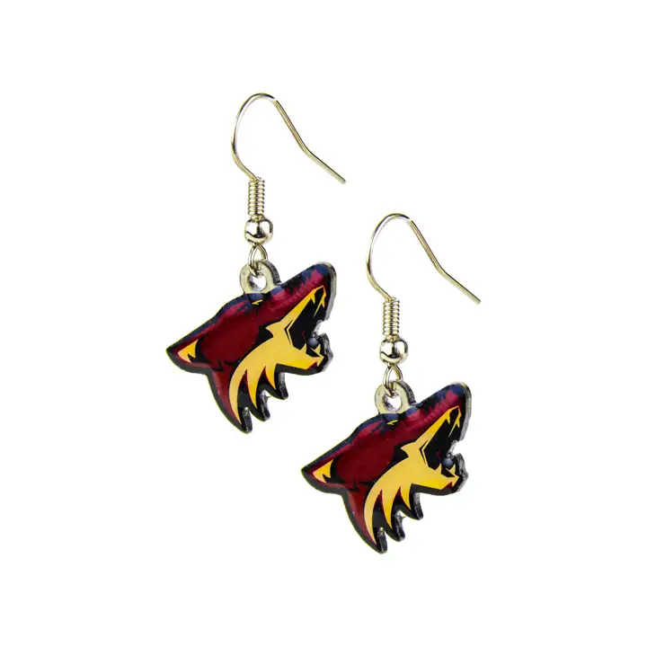 Boucles d'oreilles pendantes logo COYOTES Aminco  crim/be