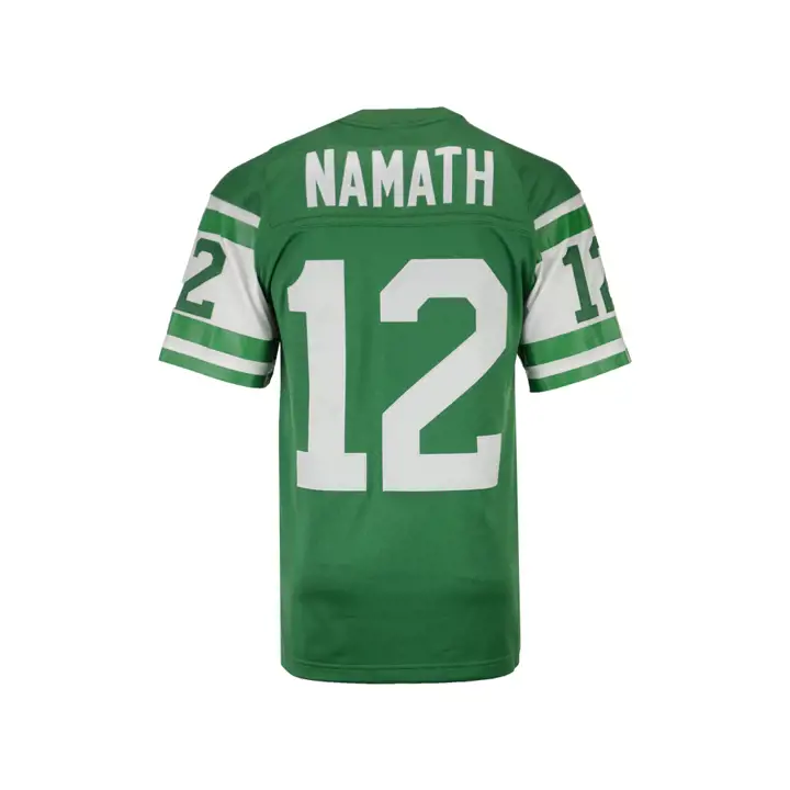 NY JETS NFL M&N Maillot Réplique Rétro Namath #12  vert/blanc