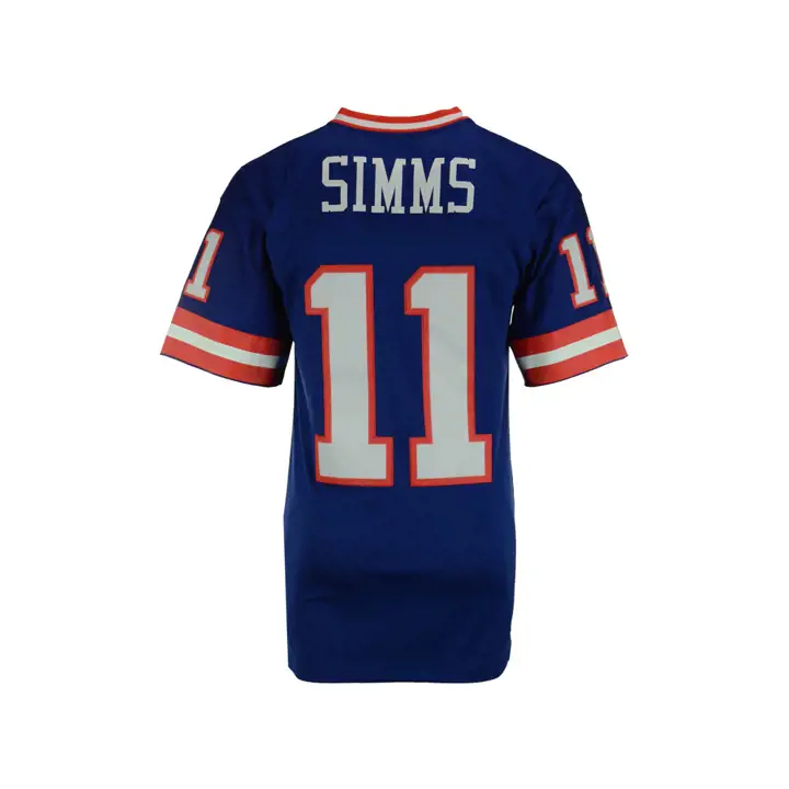 NY Giants NFL Maillot Rétro Réplique M&N Simms bleu/rouge