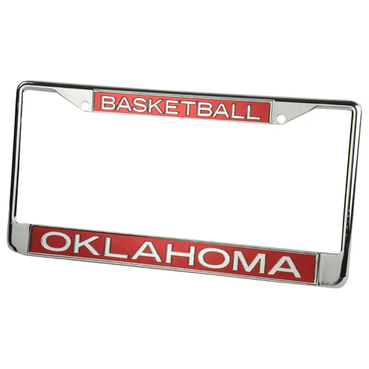 Cadre de plaque d'immatriculation de basket-ball Oklahoma ARGENT/CRIMSON