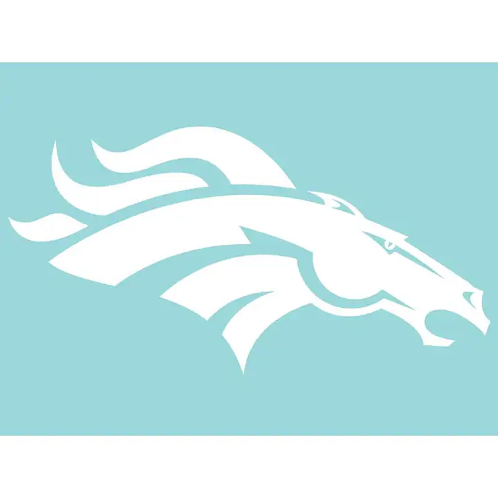 Autocollant découpé BRONCOS 8x8 Blanc