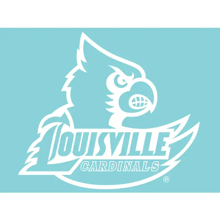 Autocollant découpé à la forme Louisville 8x8 Blanc