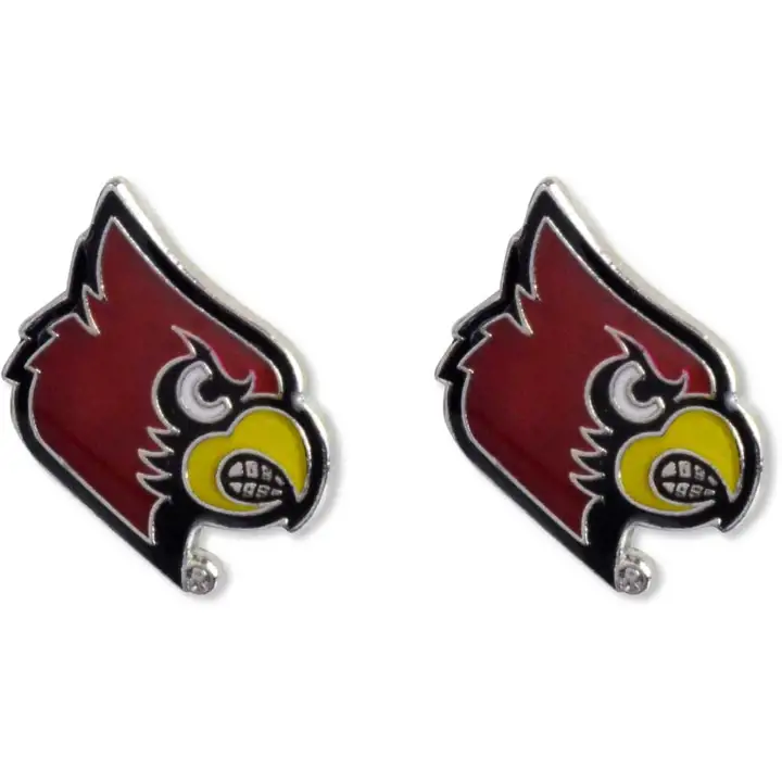 Boucles d'oreilles clous logo Louisville Aminco rouge