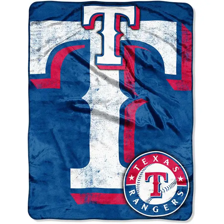 "Couverture Micro Raschel TX RANGERS 46x60 \"Triple Play\""