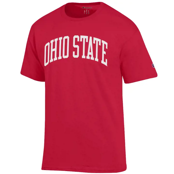 "T-shirt à manches courtes en arche avec identité NCAA Ohio State 2F « OHIO STATE » rouge"