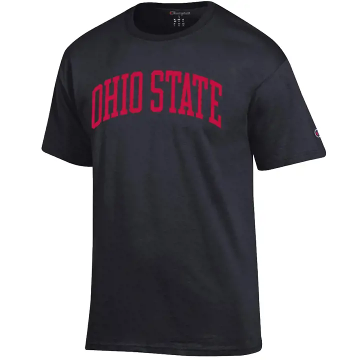 "T-shirt à manches courtes et col rond NCAA \"OHIO STATE\" de marque Ohio State pour homme, en noir"