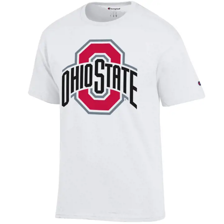 T-shirt d'identité NCAA Ohio State 2F logo O + Ohio State blanc