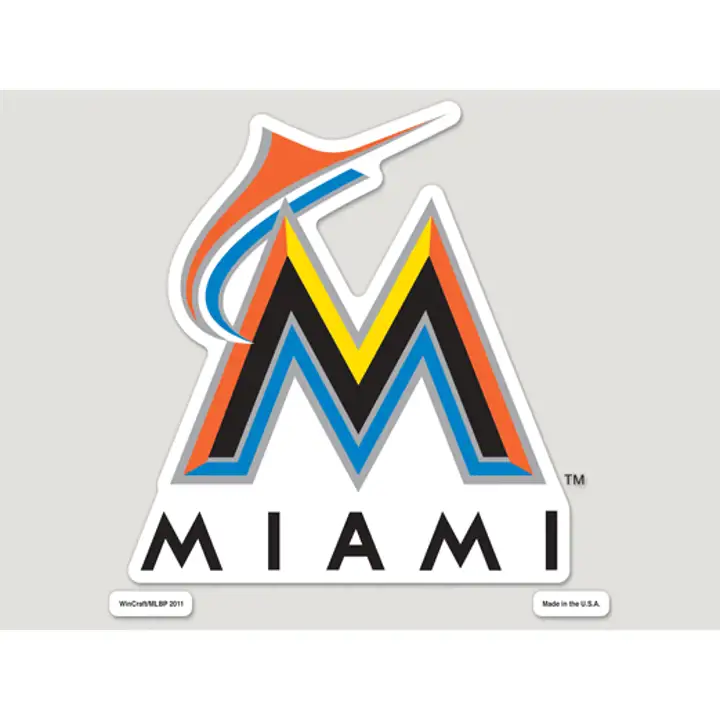 Autocollant découpé en forme de M Marlins 8x8 - Couleur