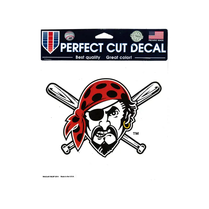 PIRATES Décalque découpé 8x8 - Couleur PIRATE blc/noi/rou