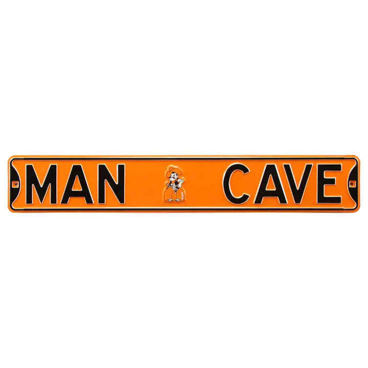 Plaque de rue authentique Ok State - Cave d'homme