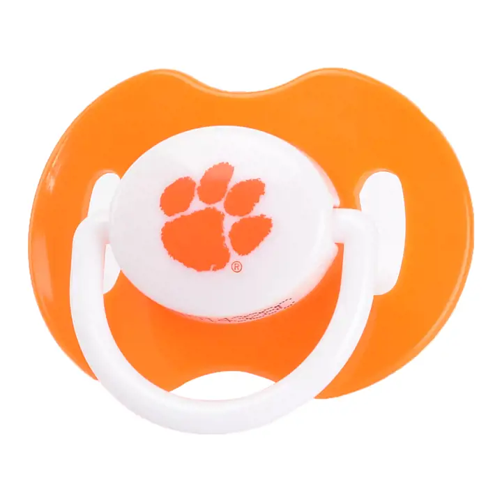 Sucette Clemson lot de 2 orange/blanc/transparent