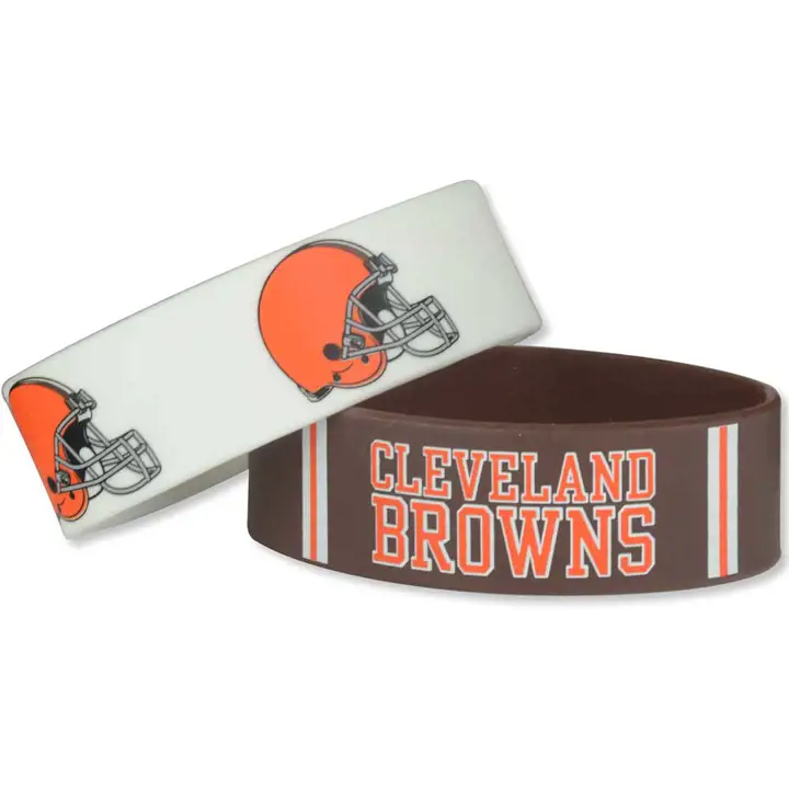 BROWNS Lot de 2 bracelets larges Aminco marron/blanc