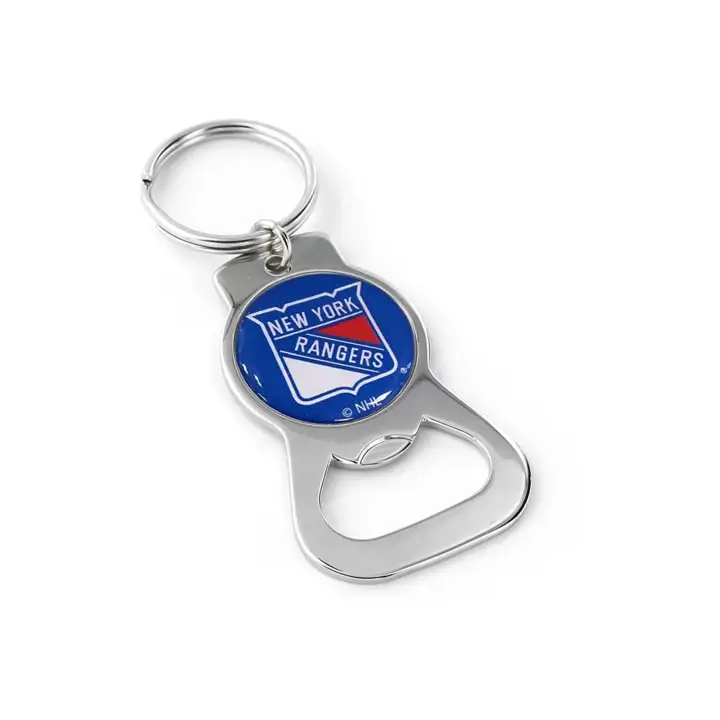 Ouvre-bouteille porte-clés NY Rangers Aminco argent/bleu