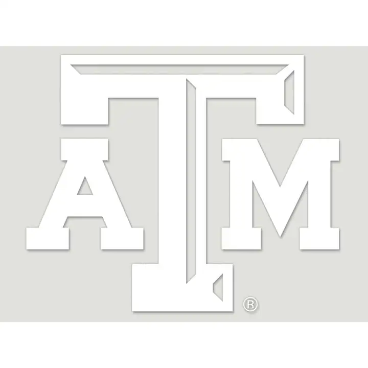 Décalque découpé Texas A&M 8x8 Blanc
