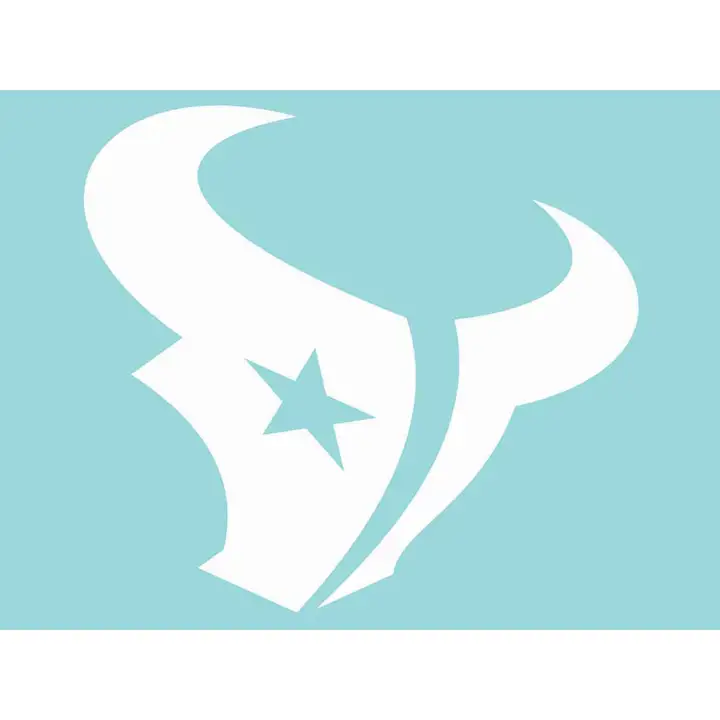 Texans Décalcomanie Découpée 8x8 Blanc