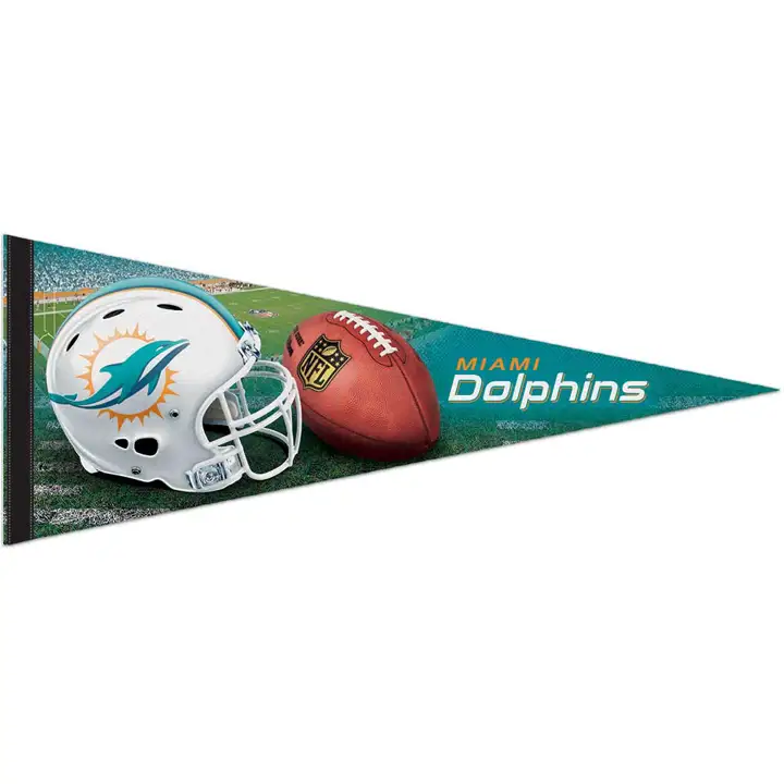 DOLPHINS Fanion de qualité supérieure 12x30 logo 2013