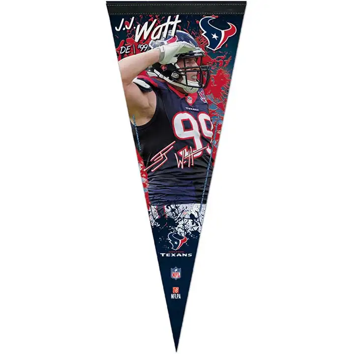 Fanion premium J.J. Watt #99 marine/rouge des Texans 12x30