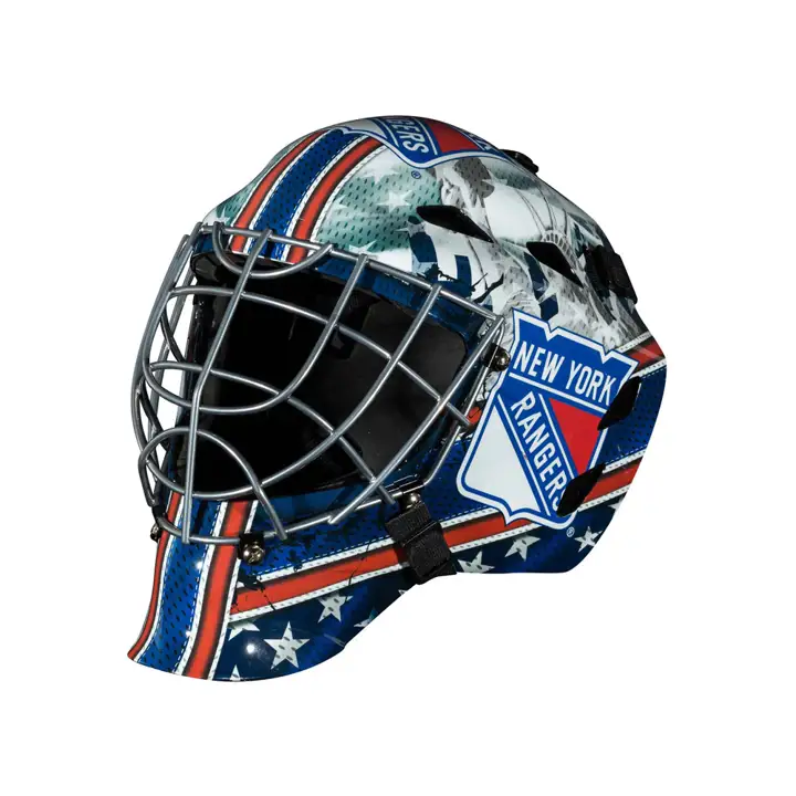 Masque de gardien de but réplique LNH Rangers de New York bleu/blanc/rouge