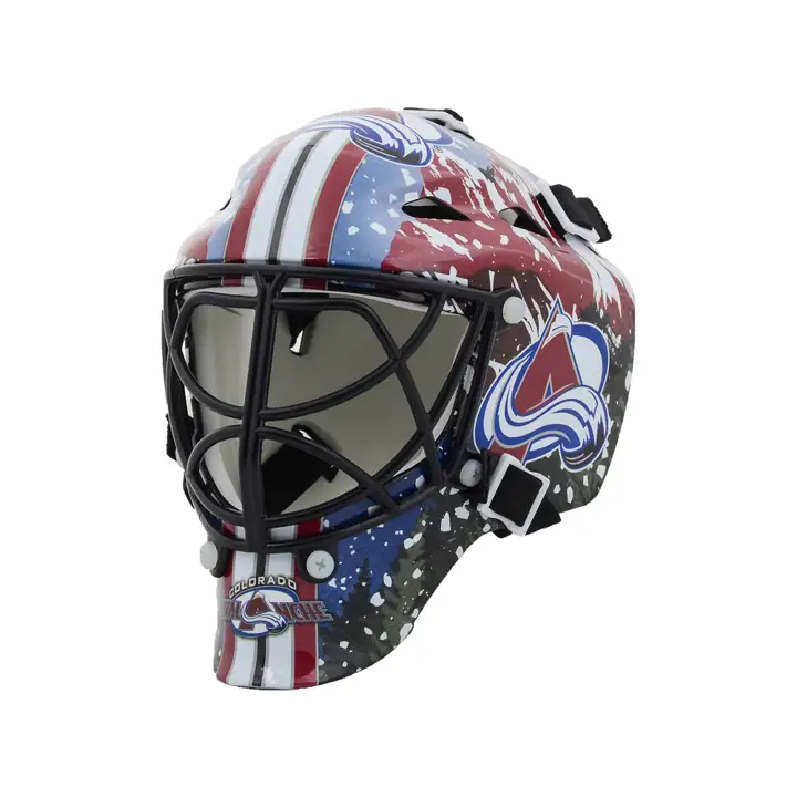 Masque de gardien miniature LNH Avalanche bordeaux/noir/blanc