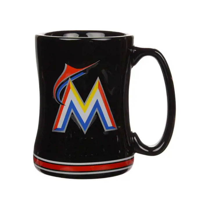 M Marlins Mug de relief 14 oz noir
