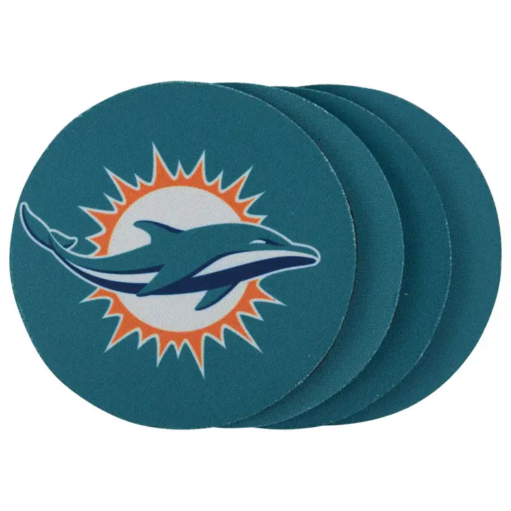 DOLPHINS Lot de 4 sous-verres en néoprène avec logo 2013