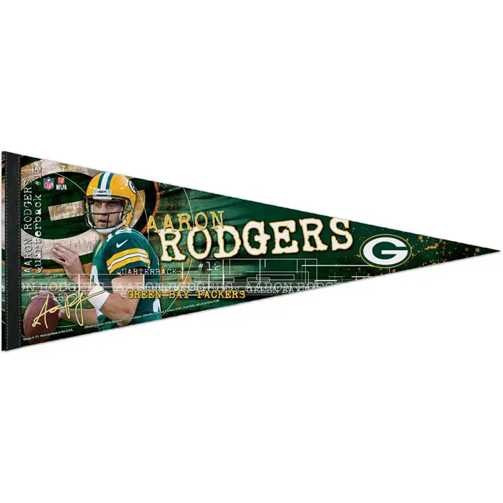 Fanion de joueur premium PACKERS 12x30 Rodgers vert/blanc