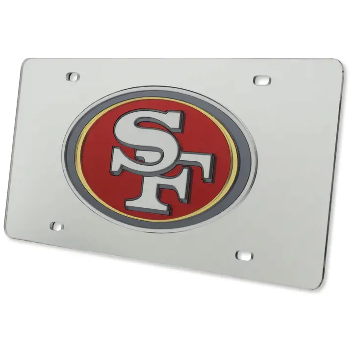 49ERS MARQUE-BAGAGE EN ACRYLIQUE DÉCOUPÉ AU LASER argenté