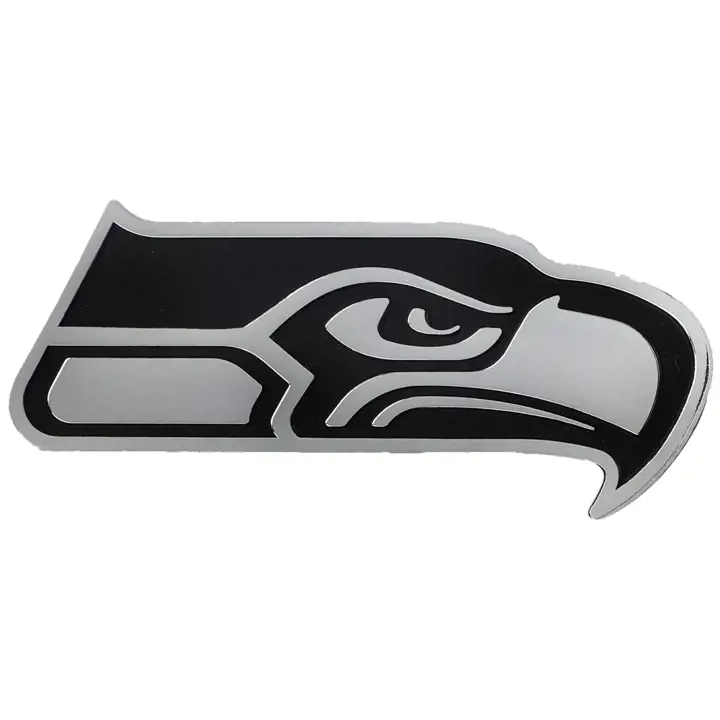 Emblème métallique auto SEAHAWKS argent/noir
