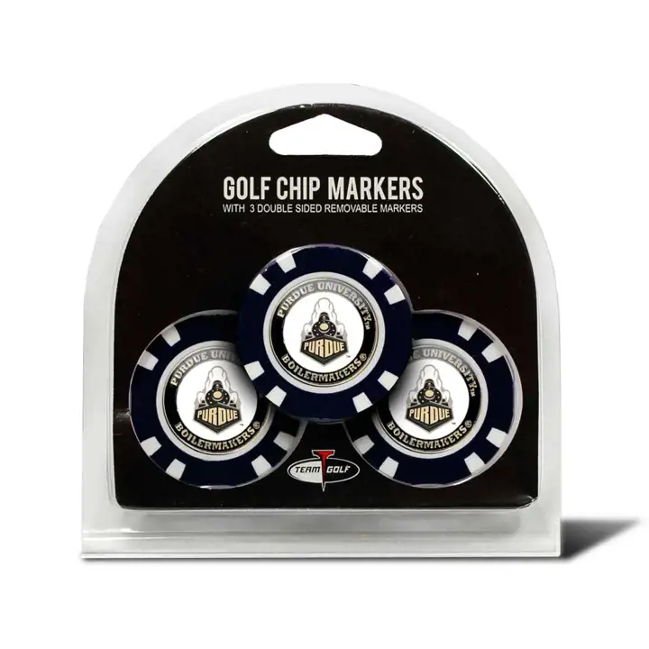 Marqueurs de balle jetons de poker de golf Purdue - paquet de 3
