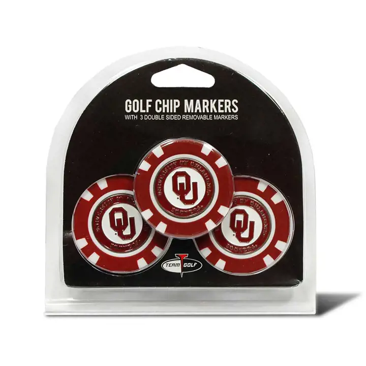 Marqueurs de balle jetons de poker Oklahoma Golf - Paq de 3