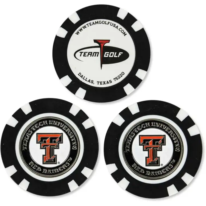 Marqueurs de balle Texas Tech Golf Poker Chip - Paquet de 3