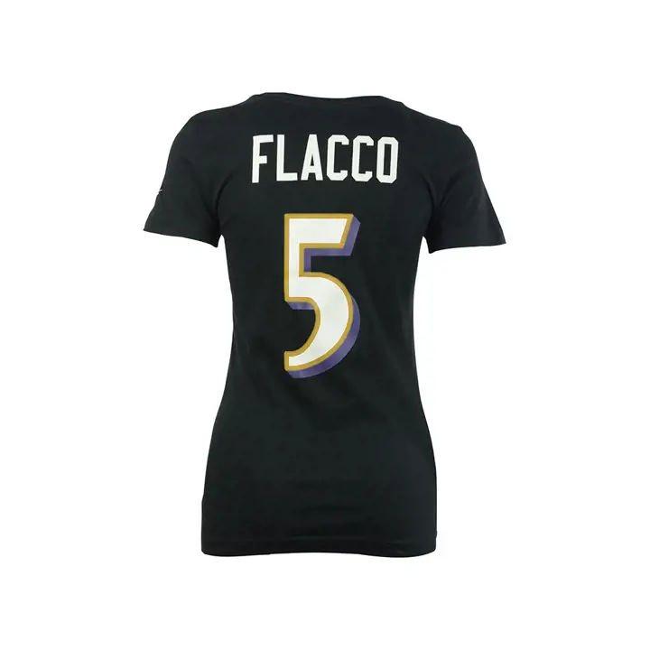Ravens NFL Femme T-shirt Fierté du Joueur Flacco noir