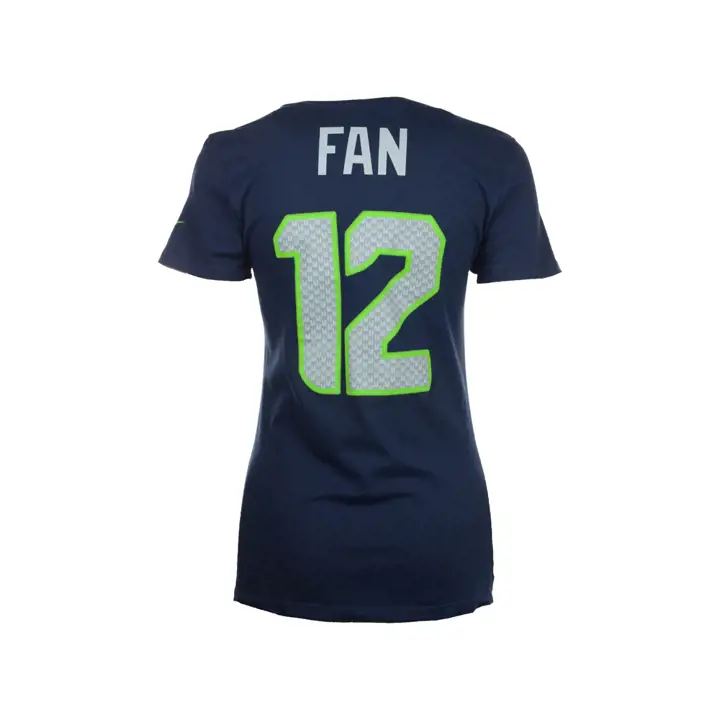 T-shirt Femme Seahawks NFL Joueuse Fierté Fan #12 marine