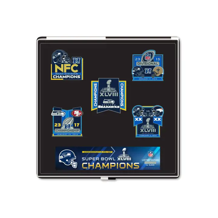 Ensemble de 5 épinglettes SEAHAWKS SB 48 Champs marine