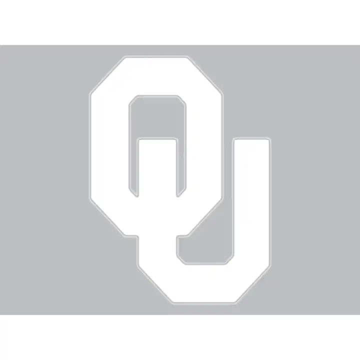 Autocollant découpé de l'Oklahoma 8x8 Blanc