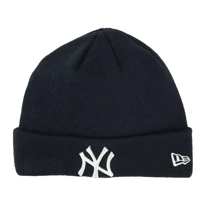 Bonnet en maille basique avec revers MLB des Yankees, bleu marine