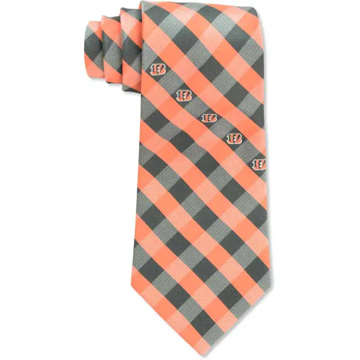 Cravate à carreaux BENGALS noir/orange