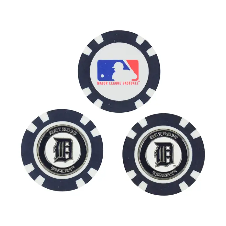 Marqueurs de balle de golf jetons de poker TIGERS - marine, paquet de 3