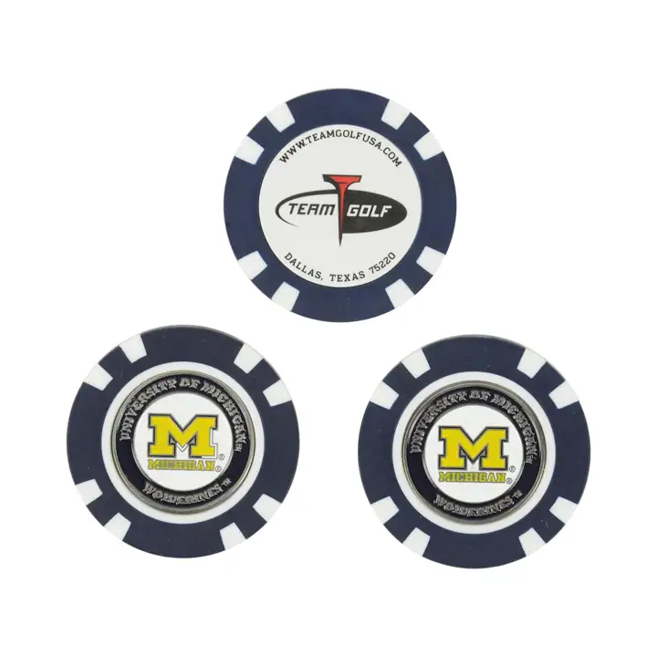 Jetons marqueurs de golf Michigan - paquet de 3, marine