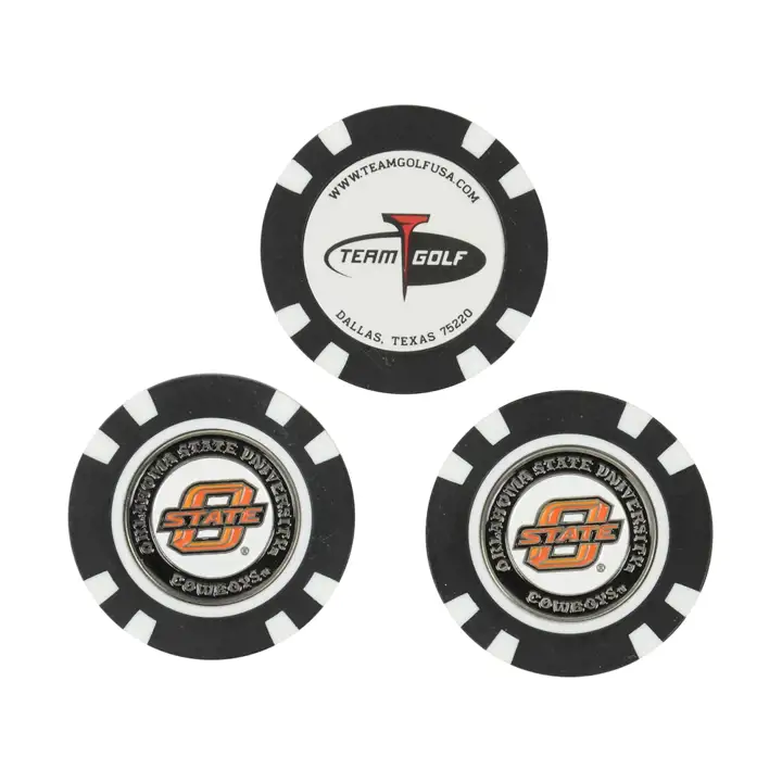 Marqueurs de balle de golf en jeton de poker Ok State - Paquet de 3 (orange)