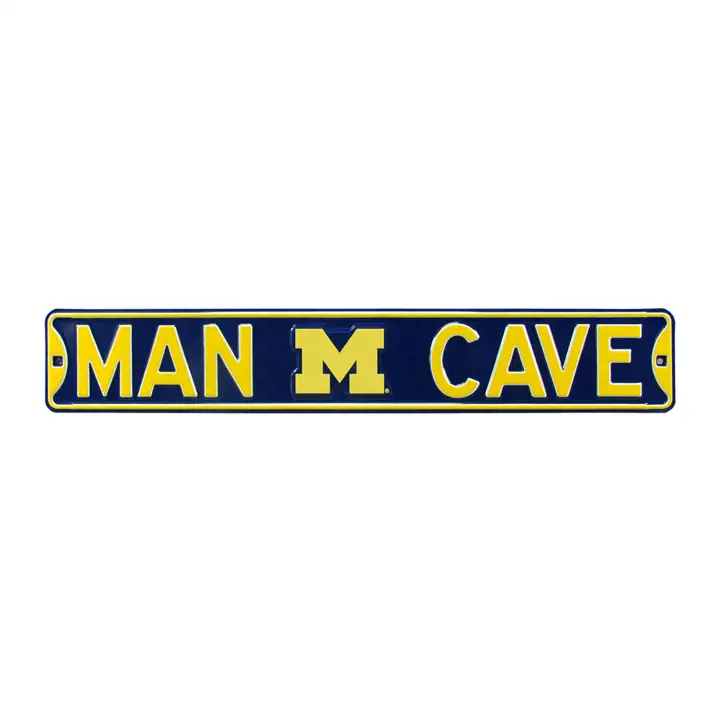Panneau de rue authentique du Michigan - Marine Grotte de l'homme
