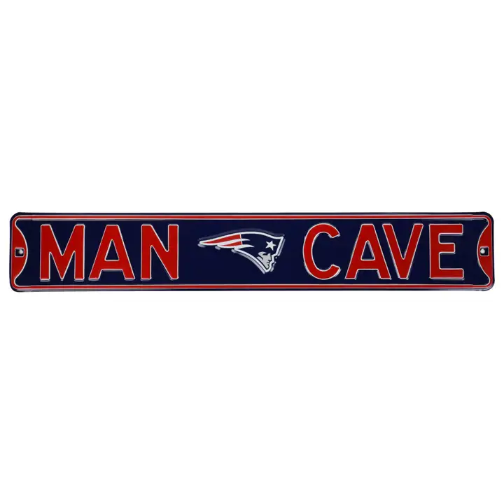 Panneau de rue MLB Man Cave Patriots bleu marine/rouge