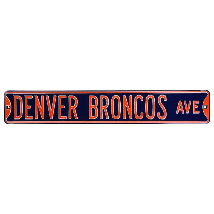 BRONCOS Plaque de rue authentique - Avenue marine/orangerf