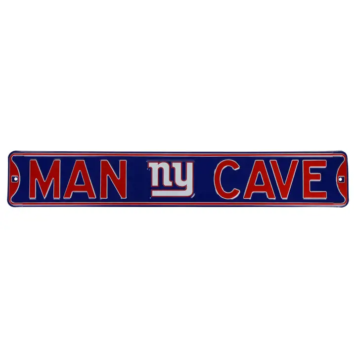 Panneau de rue « Man Cave » des Giants de New York (NFL), bleu