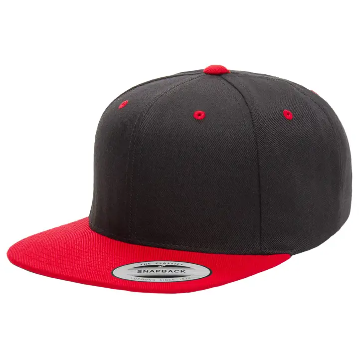 Casquette Snapback vierge 14 noir/rouge