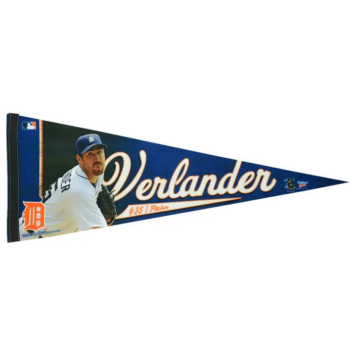 TIGERS 12x30 Fanion de joueur premium Verlander marine