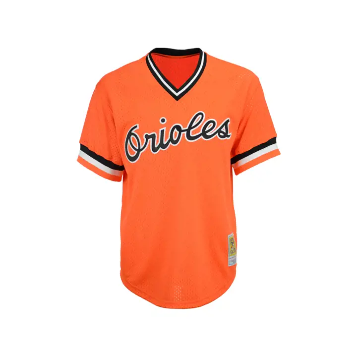 Maillot de baseball des Orioles de la MLB M&N Auth BP Mesh RIPKEN orange/blanc/noir