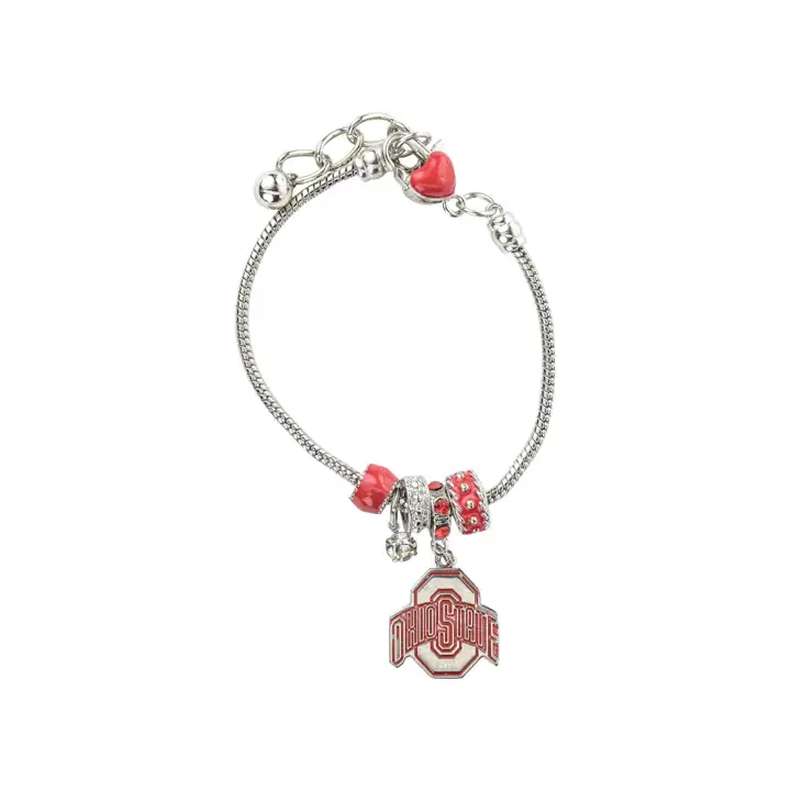 Bracelet 4 perles Ohio State rouge